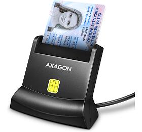 Axagon AXAGON CRE-SM4N, USB-A StandReader teka kontaktnch karet Smart card (eObanka), kabel 1.3m