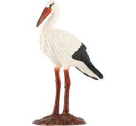 Figurka Zooted Čáp bílý, plast, 9 cm