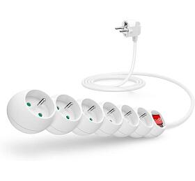 Connect IT 6z, 2m, svyp, bílý