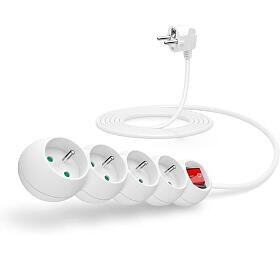 Connect IT 4z, 3m, svyp, bílý