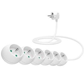 Connect IT 6z, 3m, bezvyp, bílý