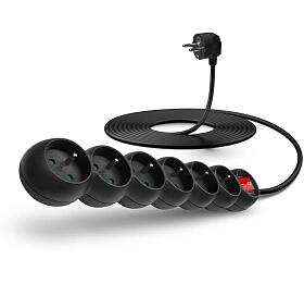 Connect IT 6z, 5m, svyp, černý