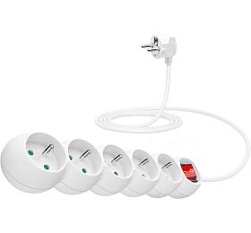 Connect IT 5z, 2m, svyp, bílý