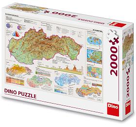 Dino Puzzle Mapa Slovenska 97x69cm 2000 dlk v krabici 32x23x7cm