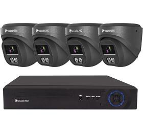 Kamerov set Securia Pro NVR4CHV4S-B DOME IP, 4Mpx, 4 kamery, PoE NVR, ern