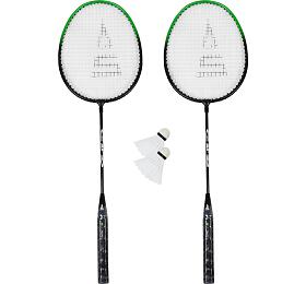 Badmintonov set SULOV RULYT, 2x raketa, 2x mek, vak - erno-zelen