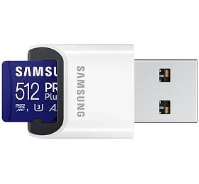 Samsung samsung/micro SDXC/512GB/USB 3.0/USB-A/Class 10/+ Adaptr/Modr (MB-MD512SB/WW)