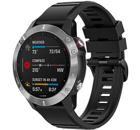 Silikonový řemínek FIXED Silicone Strap pro Garmin QuickFit 22mm, černý