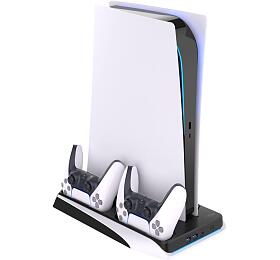 Multifunkn stanice FIXED pro PlayStation 5 s chlazenm a nabjenm pro dva ovladae DualSense, erno-bl