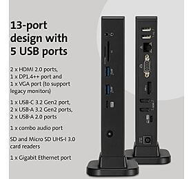 Kensington SD4849P USB-C Triple Video Dock - EU (K37060EU)