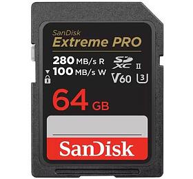 SanDisk SDXC karta 64GB Extreme PRO (280 MB/s Class 10, UHS-II V60) (SDSDXEP-064G-GN4IN)