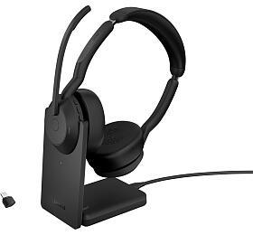 Jabra Evolve2 55 / Stereo / ANC / USB-C / BT-USB / Bezdrát / Stand / Černá (25599-989-889)