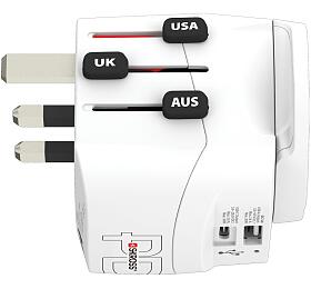 SKROSS cestovn adaptr PRO Light USB AC30PD World, 7A max., USB A+C, PD 30W, UK+USA+Austrlie/na