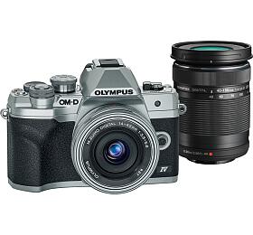 Digitální fotoaparát Olympus E-M10 Mark IV 1442 EZ + 40-150mm II R Pancake double zoom kit silver/silver/silver