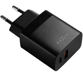 Sov nabjeka FIXED s USB-C a USB vstupem, podpora PD a QC 3.0, 20W, ern