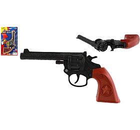 Teddies Revolver/pistole na kapsle 8 ran plast 20cm na kart 15x25x3cm