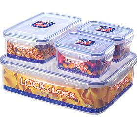 Lock&amp;lock dza na potraviny LOCK, set 4 ks, 3,9l/ 1l/ 470ml