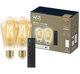 WiZ SET 2x LED rovka E27 ST64 Filmant amber 6,7W (50W) 640lm 2000-5000K IP20, stmvateln +ovlada