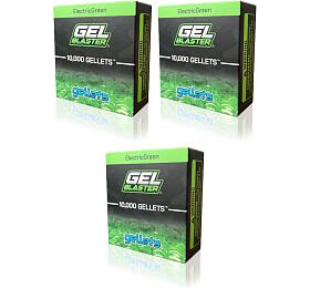 SET 3x Vodní kuličky Gel Blaster Gellets - Electric Green 10k