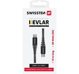 DATOV KABEL SWISSTEN KEVLAR USB-C / USB-C 1,5 M ANTRACIT