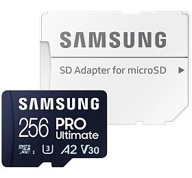 Samsung pamov karta 256GB PRO Ultimate CL10 Micro SDXC Grade 3 (/z: a 200/130MBs) + SD Adaptr (MB-MY256SA/WW)