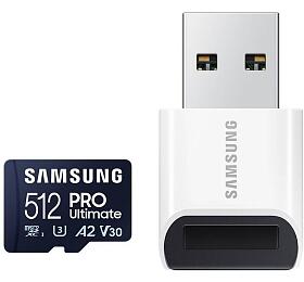 Samsung pamov karta 512GB PRO Ultimate CL10 Micro SDXC Grade 3 (/z: a 200/130MBs) + USB Adaptr (MB-MY512SB/WW)