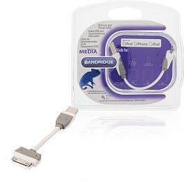 Synchronizan a Nabjec Kabel Apple Dock 30kolkov - USB A Zstrka 0.10 m Bl Bandridge BBM39100W01