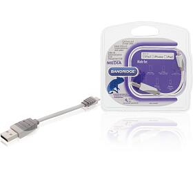 Synchronizan a Nabjec Kabel Apple Lightning - USB A Zstrka 0.10 m Bl Bandridge BBM39300W01