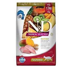 N&amp;D TROPICAL SELECTION CAT Neutered Chicken 4+1kg