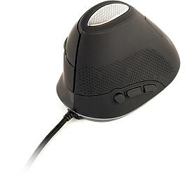 Myš GEMBIRD MUS-ERGO-03, ergonomická, černá, USB