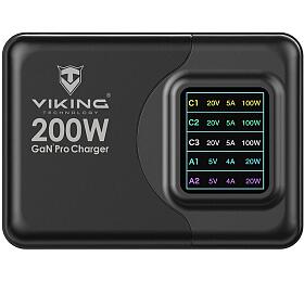 Viking nabjeka USB GaN 200W PD Pro (VCH200PD)