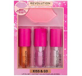 Olej na rty Makeup Revolution London Kiss &amp; Go Lip Oil Set, 4,5 ml