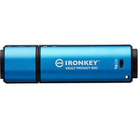 Kingston Ironkey Vault Privacy 50C/16GB/USB 3.2/USB-C/Modr (IKVP50C/16GB)