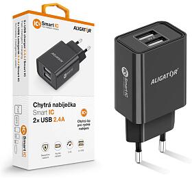 Aligator CD ALI s 2xUSB výstupem, 2,4A, smart IC, černá