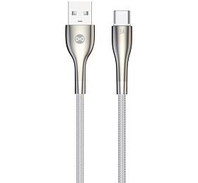 Kabel Forever Sleek USB/USB-C 1m 3A bílý