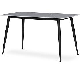 Stl jdeln 130x70x76 cm, deska slinut kmen v imitaci matnho mramoru, ern kovov nohy Autronic (HT-403M GREY)