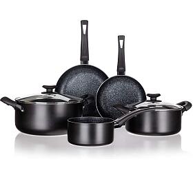 BANQUET Sada ndob s nepilnavm povrchem BLACK STONE, 7 ks (40051751)