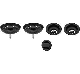 Sinks komponenty pro granit. dvoudřez - černý plast