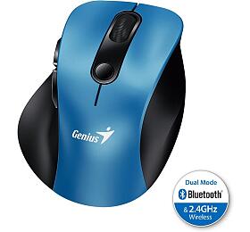 GENIUS Ergo 9000S Blue/ duln Bluetooth + 2,4GHz/ 2400 dpi/ bezdrtov/ tich/ modr (31030038401)