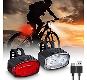 Solight set nabjecch cyklo svtilen, 160lm pedn, zadn erven, Li-Ion, USB