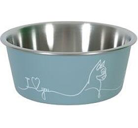 Miska nerez koka LOVE CAT 400ml modr Zolux