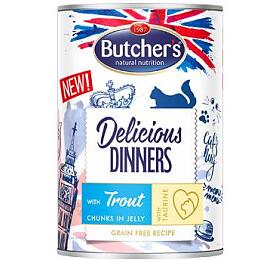 Butcher's Cat Delic.Dinners pstruh v el konz. 400g