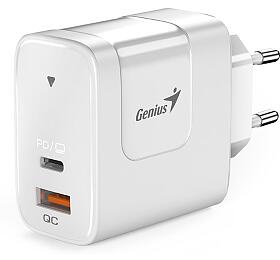 GENIUS nabjeka PD-65AC, 65W, rychl nabjen, USB-C PD3.0, USB-A QC3.0, bl (32590010400)