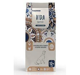 Kraftia VIDA SUPER DOG Adult M/L Chicken &amp; Turkey 12kg