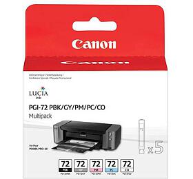 Inkoustová náplň Canon PGI-72 PBK/GY/PM/PC/CO, 1640 stran originální - černá/stříbrná/šedá/červená/modrá