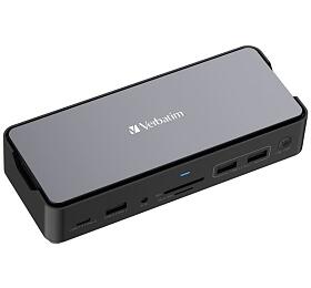 Verbatim USB-C Pro Docking Station CDS-15SSD, 15portů: SSD, USB A/C, HDMI, DP, Audio,SD+microSD,RJ45 (32174)