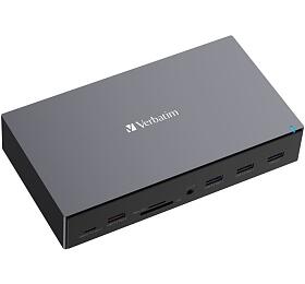 Verbatim USB-C Pro Docking Station CDS-17, 17portů: USB-A,USB-C, HDMI, DP, Audio, SD+microSD, RJ45 (32172)