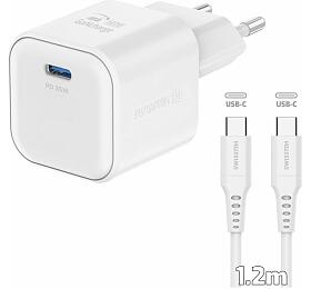 Sov adaptr Swissten GaN 1x USB-C 35W PD + Datov kabel USB-C/USB-C 1.2m, bl