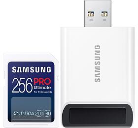 SAMSUNG PRO Ultimate SDXC 256GB + USB Adaptr / CL10 USH-I U3 / V30 (MB-SY256SB/WW)