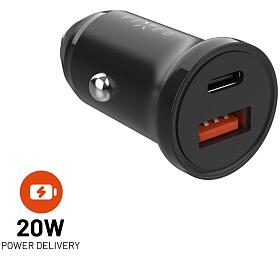 Autonabjeka FIXED s USB-C a USB vstupem a podporou PD, 20W, ern